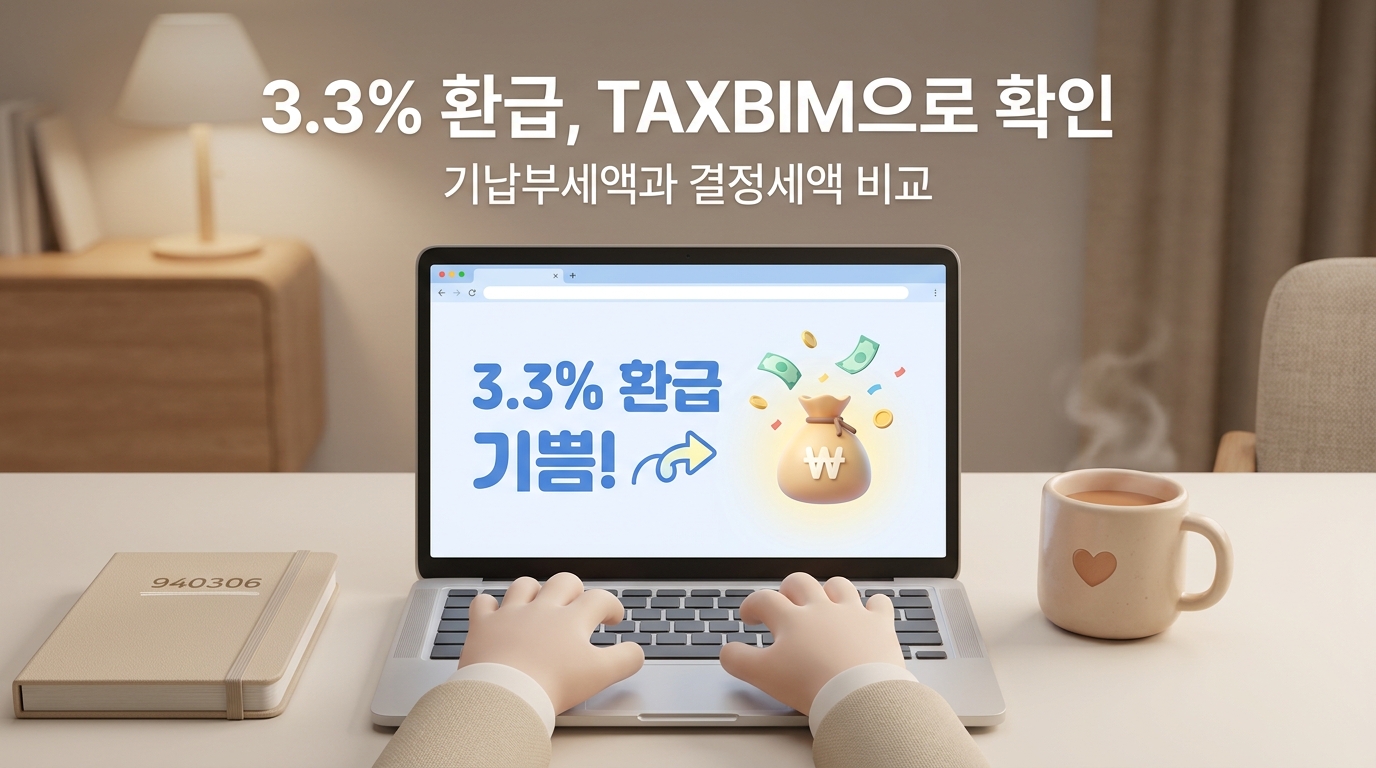 유튜버 3.3% 기납부세액 종합소득세 환급 확인