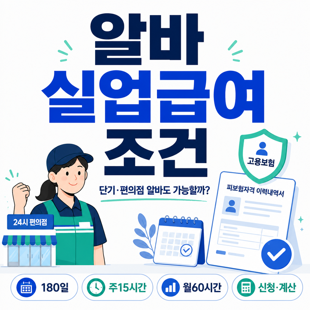 알바 실업급여 조건｜단기·편의점 아르바이트도 받을 수 있을까?