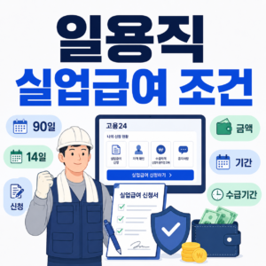 일용직 실업급여 조건｜90일·14일 기준과 신청 방법 정리