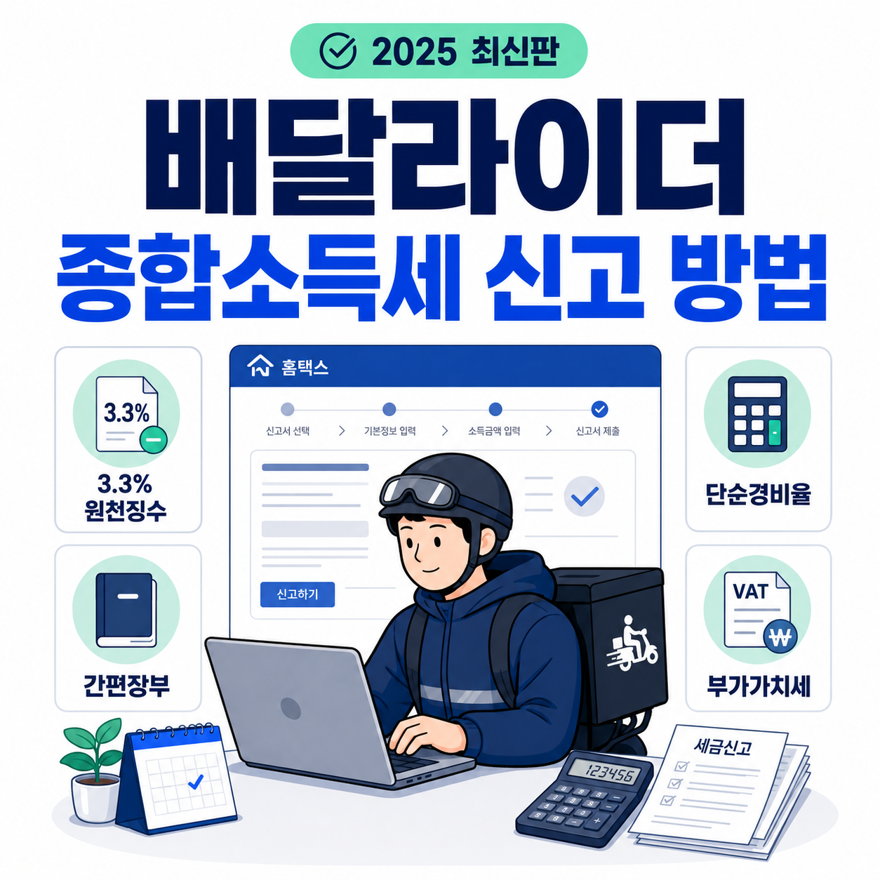배달라이더 종합소득세 신고 방법｜3.3%와 단순경비율 기준