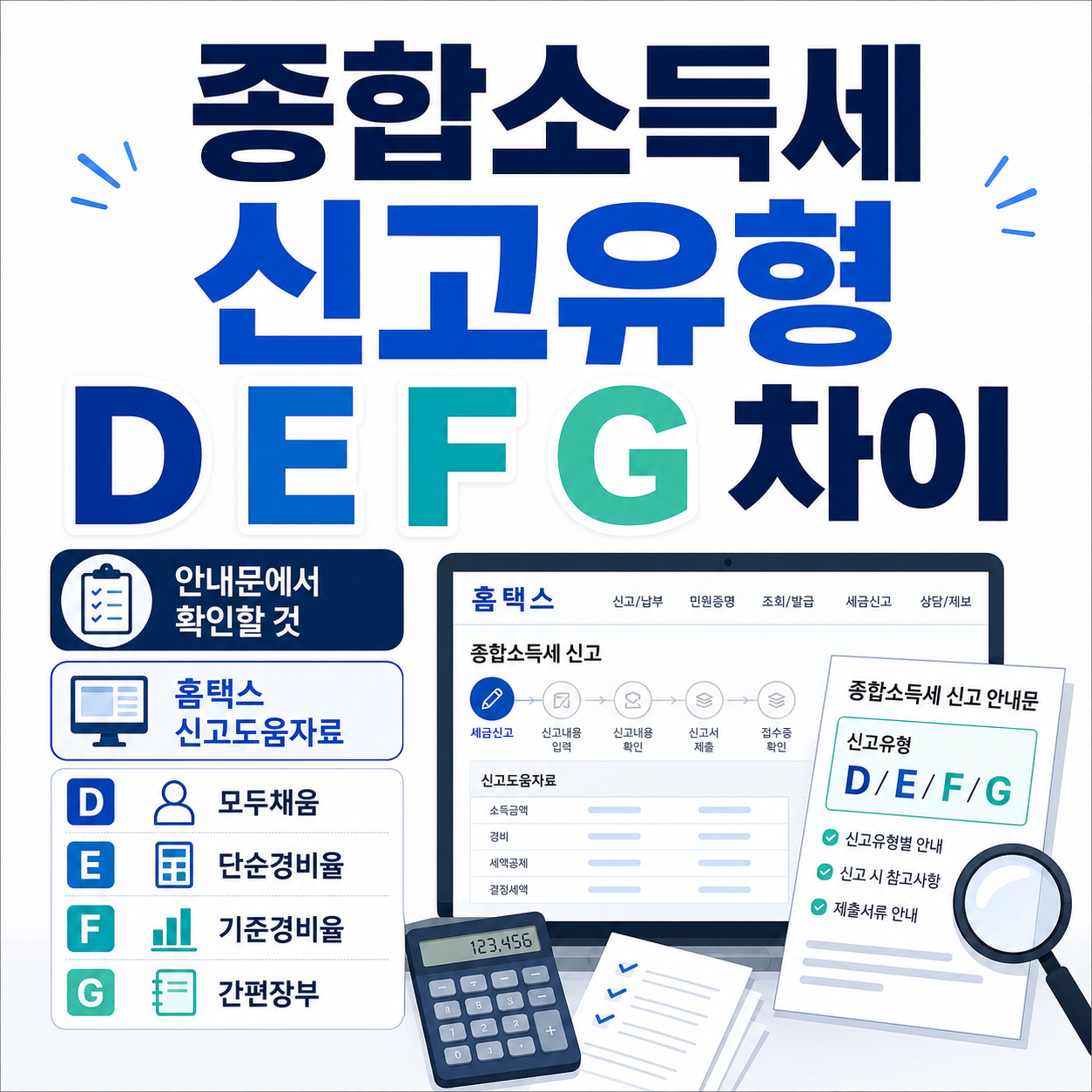 종합소득세 신고유형 D·E·F·G 차이｜안내문에서 확인할 것