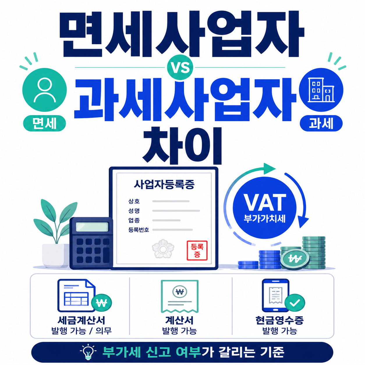 면세사업자 과세사업자 차이｜부가세 신고 여부가 갈리는 기준