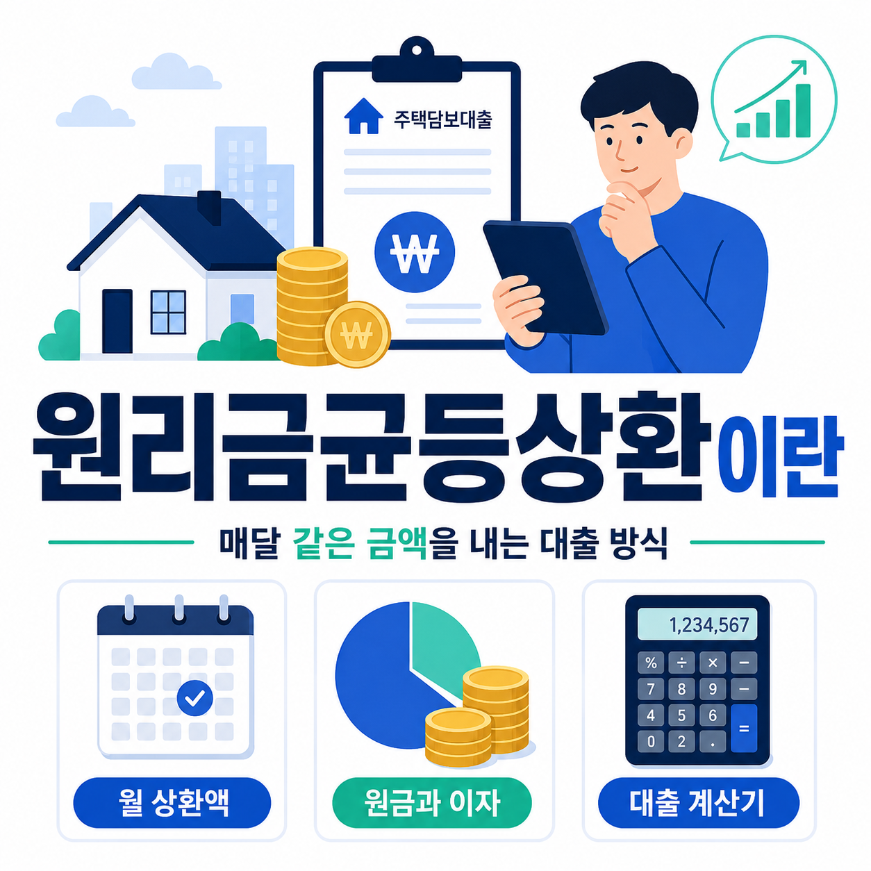 원리금균등상환 뜻 월 상환액 대출이자 계산