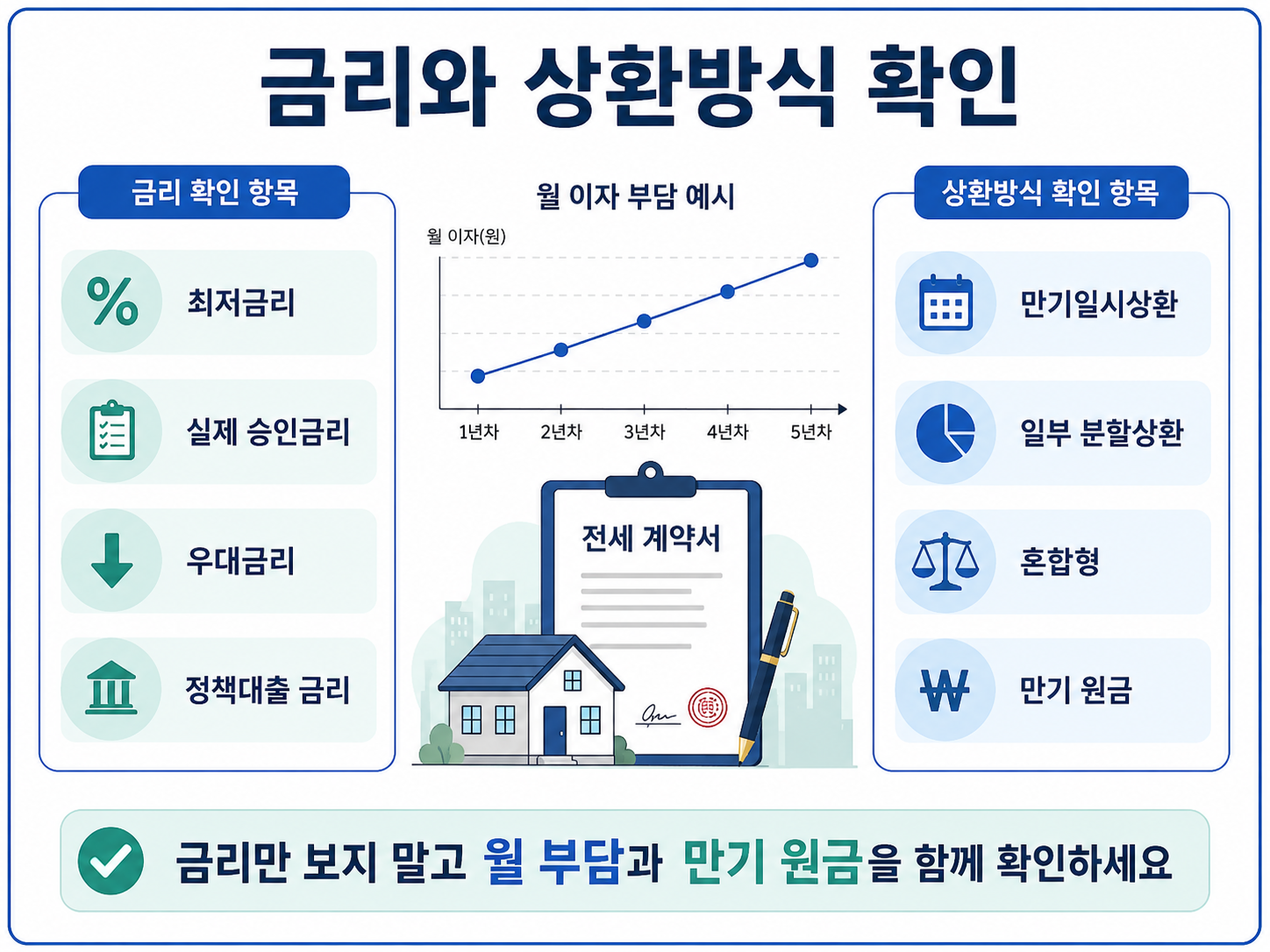 전세대출 금리 상환방식 최저금리 실제 승인금리 만기일시상환 월 이자
