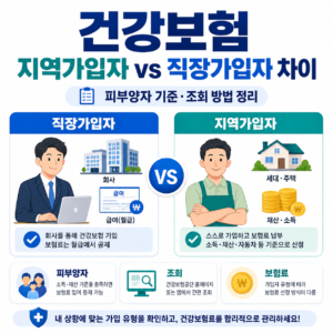 건강보험 지역가입자와 직장가입자 차이｜피부양자 기준과 조회 방법